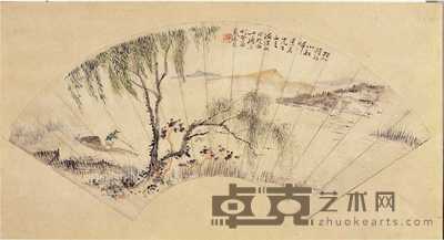 诸健秋 归渔图 50×17cm